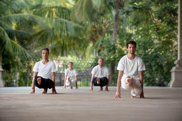 The morning yoga session